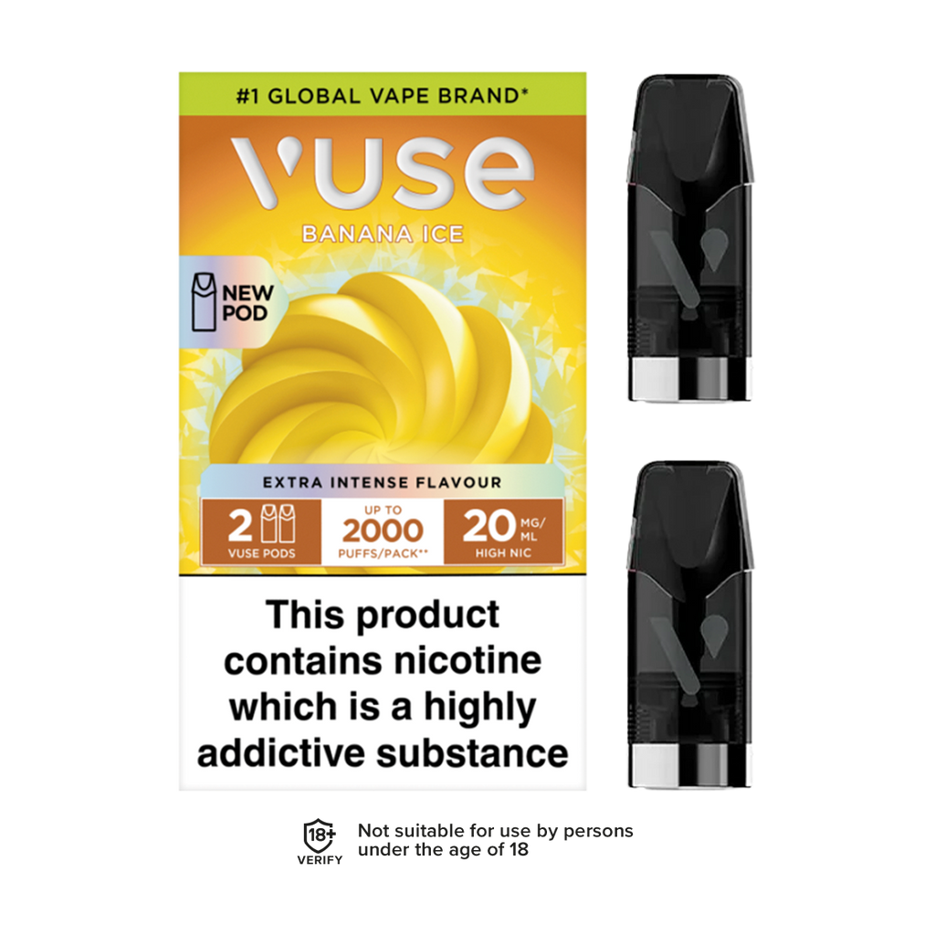 vuse pods italy Banana Ice Pro Flavour:Chilled mint (New) Prominent Flavour Two: Menthol Kream D9 Shorties 2.5G