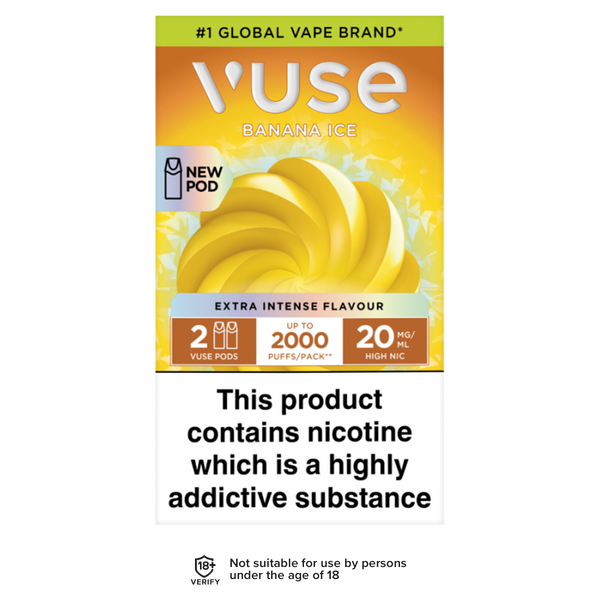 Banana Ice Vuse Pro Pods | 3 Prefilled Pods For 15  Ecigwizard