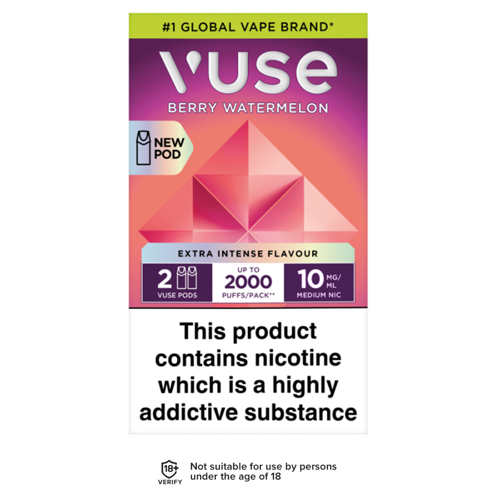 Berry Watermelon Vuse Pro Pods | 3 Prefilled Pods For 15 Ecigwizard Berry Watermelon Vuse Pro Pods | 3 Prefilled Pods For 15 Ecigwizard