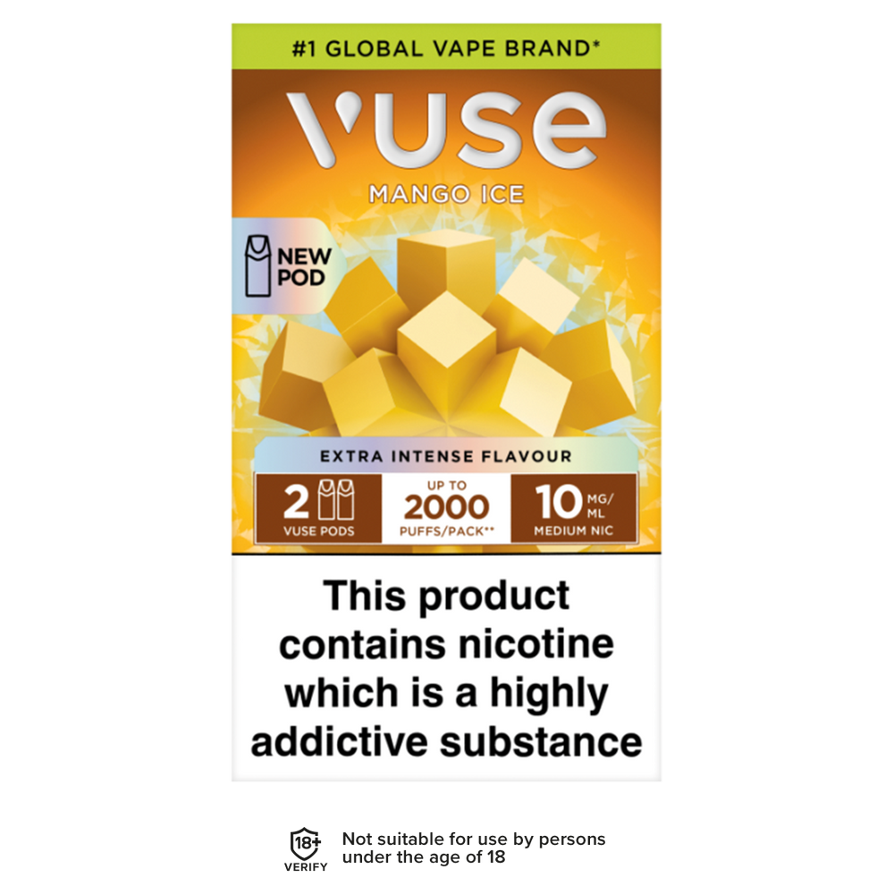 Mango Ice Vuse Pro Pods | 3 Prefilled Pods For 15 Ecigwizard Mango Ice Vuse Pro Pods | 3 Prefilled Pods For 15 Ecigwizard