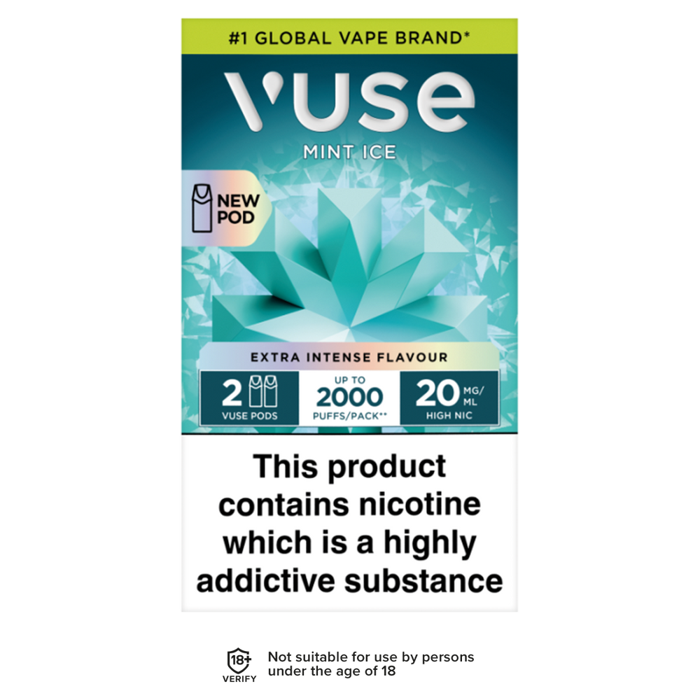 Mint Ice Vuse Pro Pods | 3 Prefilled Pods For 15 Ecigwizard Mint Ice Vuse Pro Pods | 3 Prefilled Pods For 15 Ecigwizard
