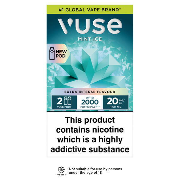 Mint Ice Vuse Pro Pods | 3 Prefilled Pods For 15 Ecigwizard Mint Ice Vuse Pro Pods | 3 Prefilled Pods For 15 Ecigwizard