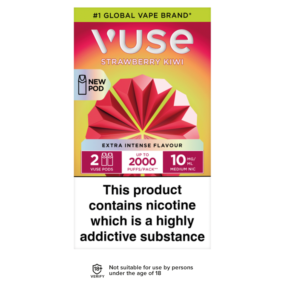 Strawberry Kiwi Vuse Pro Pods | 3 Prefilled Pods For 15 Ecigwizard Strawberry Kiwi Vuse Pro Pods | 3 Prefilled Pods For 15 Ecigwizard