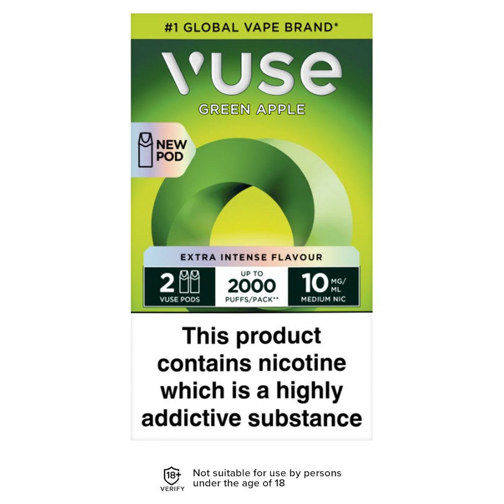 Green Apple Vuse Pro Pods | 3 Prefilled Pods For 15 Ecigwizard Green Apple Vuse Pro Pods | 3 Prefilled Pods For 15 Ecigwizard