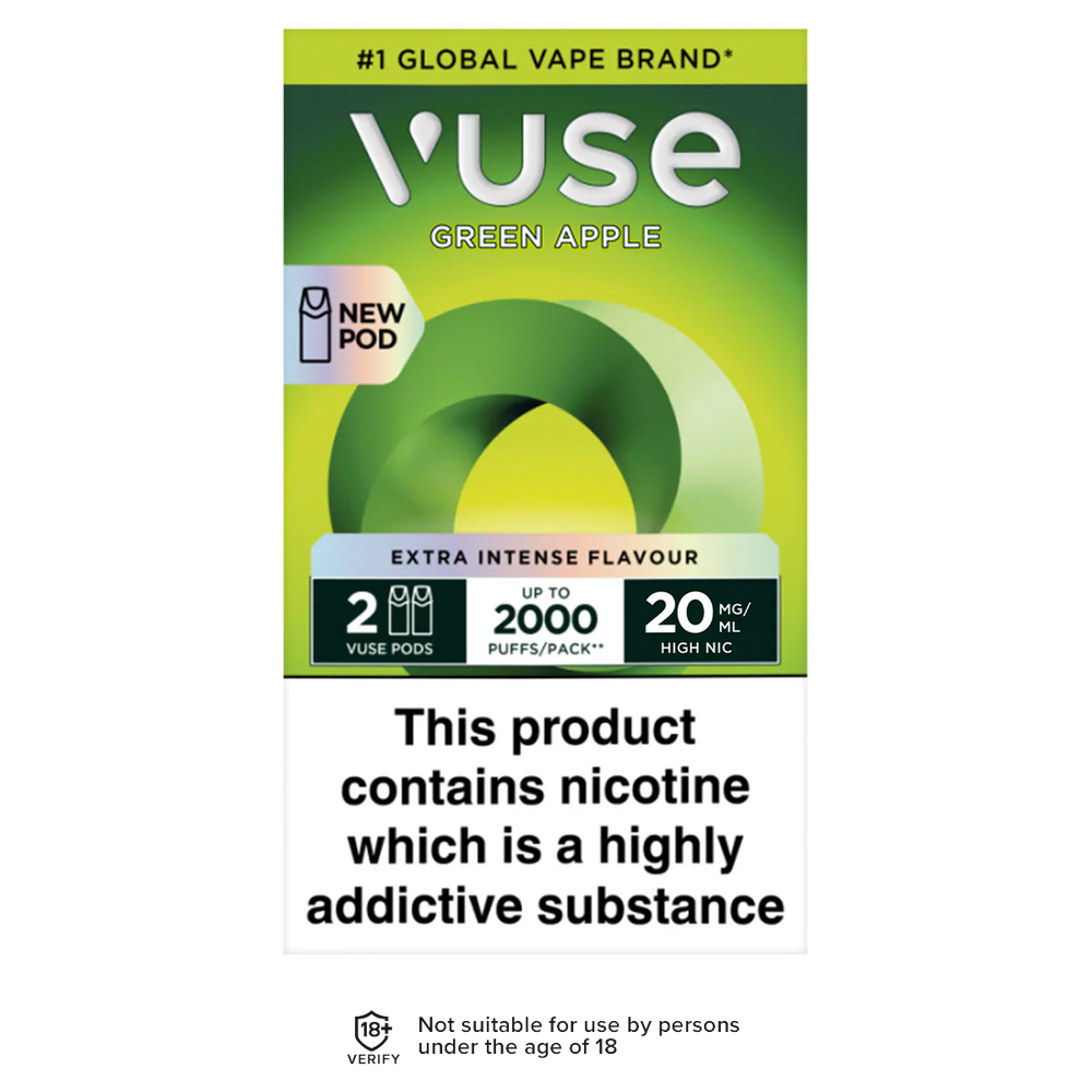 Green Apple Vuse Pro Pods | 3 Prefilled Pods For 15 Ecigwizard Green Apple Vuse Pro Pods | 3 Prefilled Pods For 15 Ecigwizard