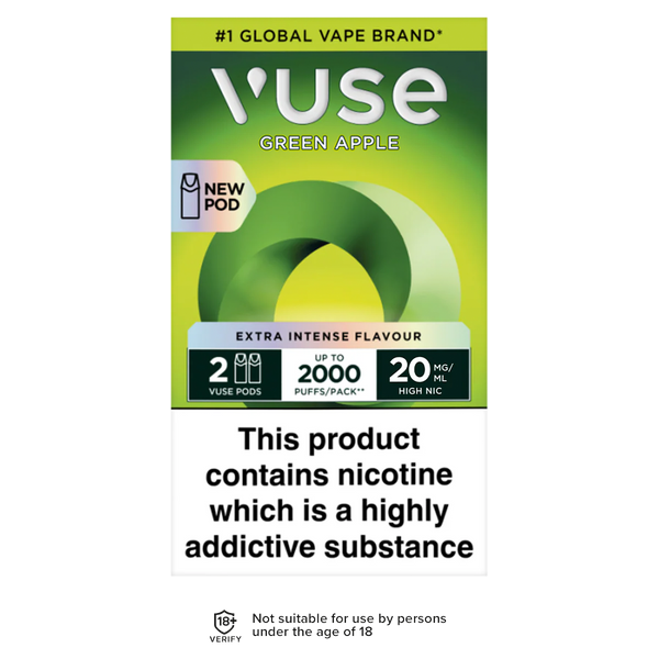 Green Apple Vuse Pro Pods | 3 Prefilled Pods For 15 Ecigwizard Green Apple Vuse Pro Pods | 3 Prefilled Pods For 15 Ecigwizard