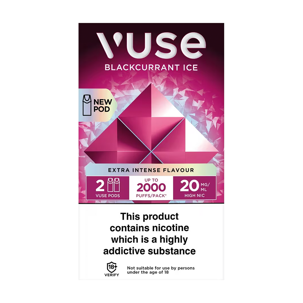 Blackcurrant Ice Vuse Pro Pods | 3 Prefilled Pods For 15 Ecigwizard Blackcurrant Ice Vuse Pro Pods | 3 Prefilled Pods For 15 Ecigwizard