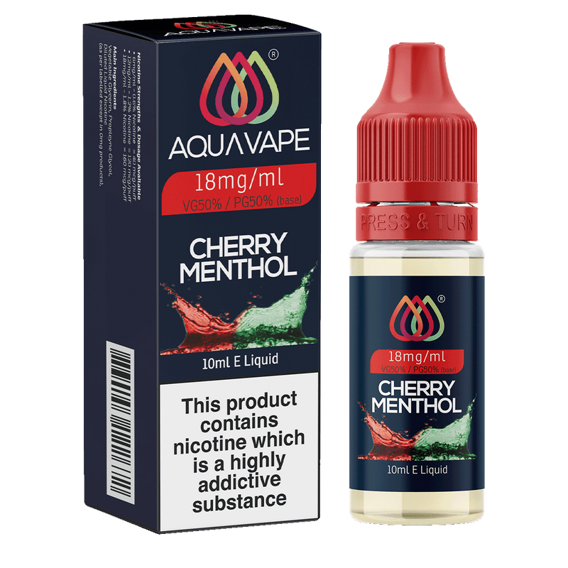 Cherry Menthol E-Liquid by Aquavape - 10ml 18mg