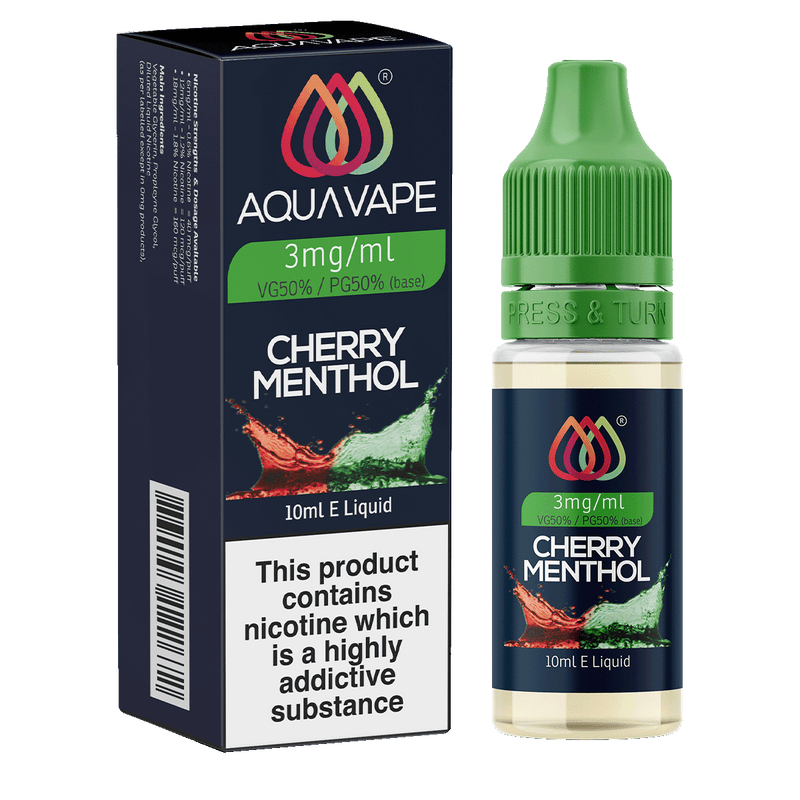 Cherry Menthol E-Liquid by Aquavape - 10ml 3mg