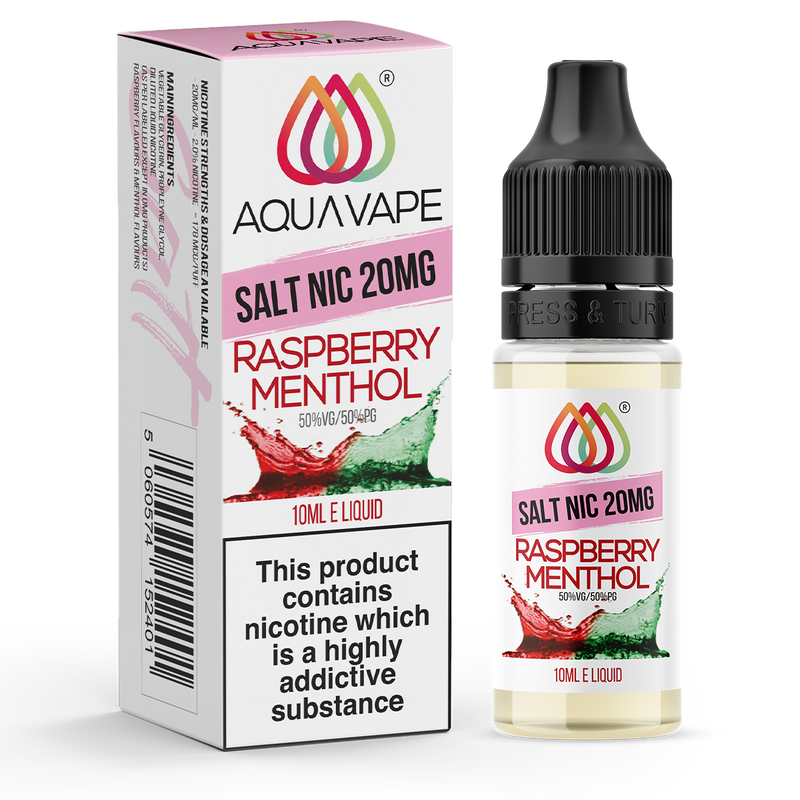 Raspberry Menthol Nic Salt by Aquavape 10ml 20mg