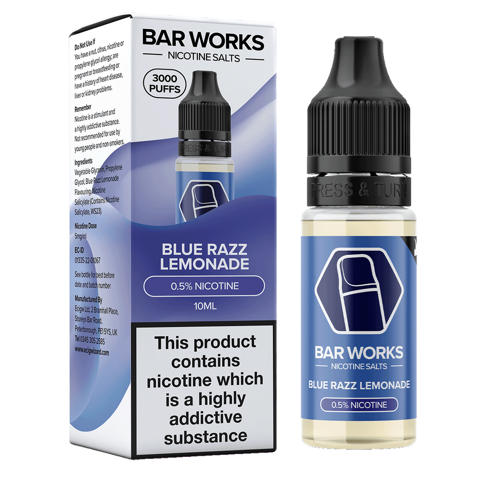Blue Razz Lemonade Nic Salt by Bar Works - 10ml | Ecigwizard Blue Razz Lemonade Nic Salt by Bar Works - 10ml | Ecigwizard
