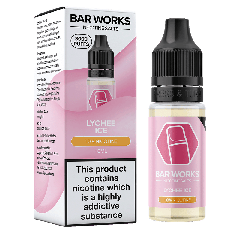 Lychee Ice Nic Salt by Bar Works - 10ml 10mg