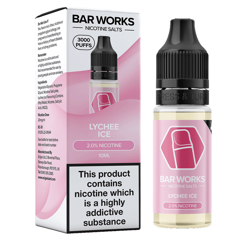 Lychee Ice Nic Salt by Bar Works - 10ml 20mg