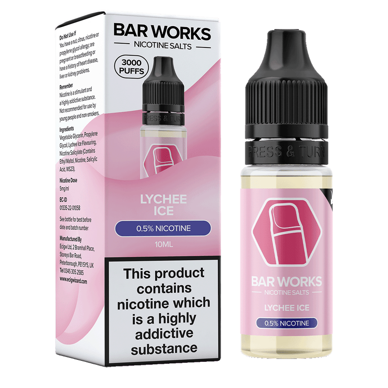 Lychee Ice Nic Salt by Bar Works - 10ml 5mg