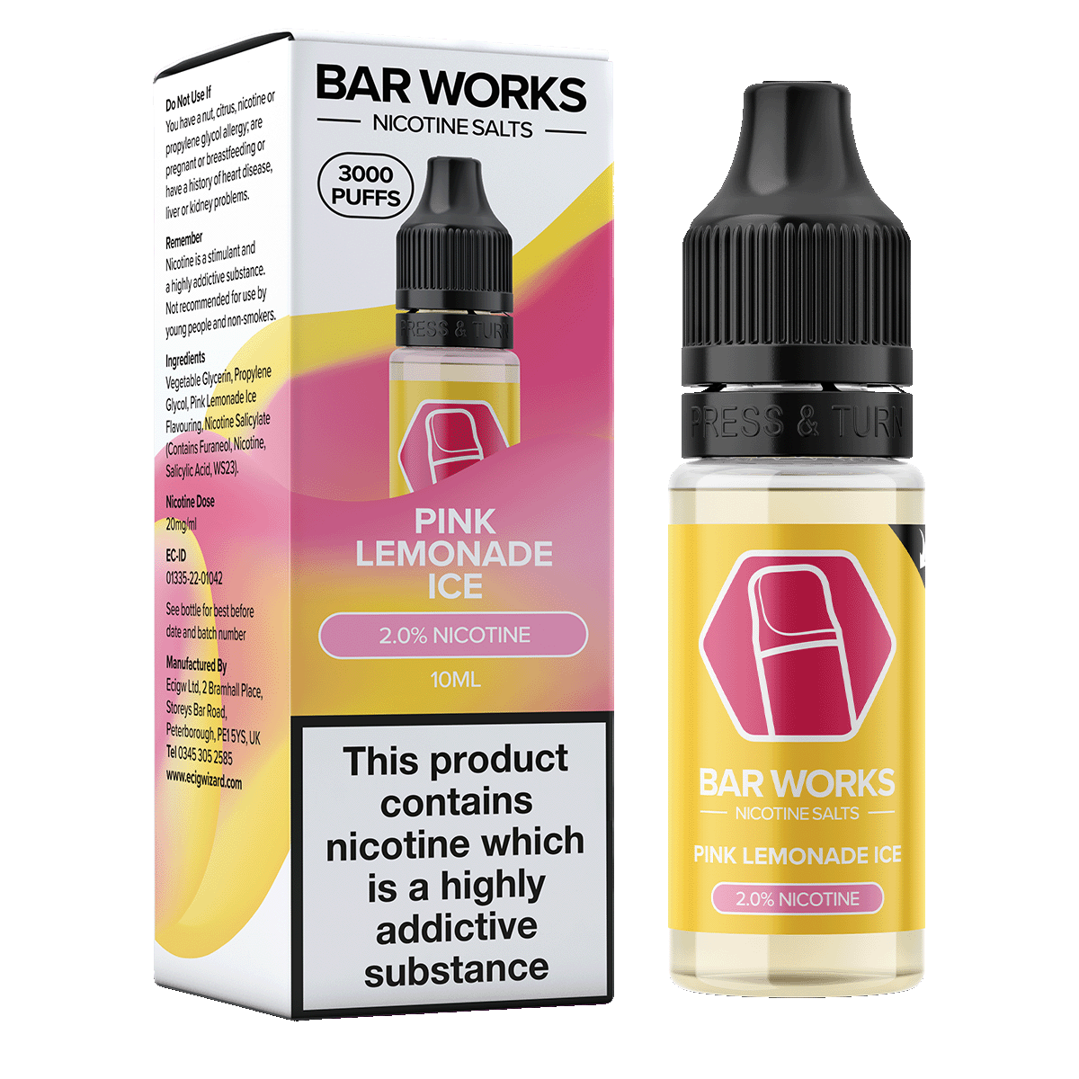 Pink Lemonade Ice Nic Salt by Bar Works - 10ml 20mg