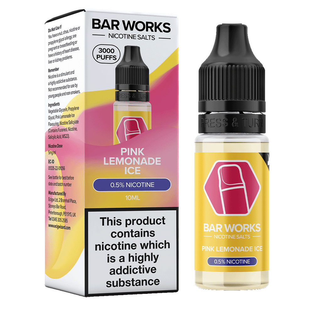 Pink Lemonade Ice Nic Salt by Bar Works - 10ml | Ecigwizard Pink Lemonade Ice Nic Salt by Bar Works - 10ml | Ecigwizard