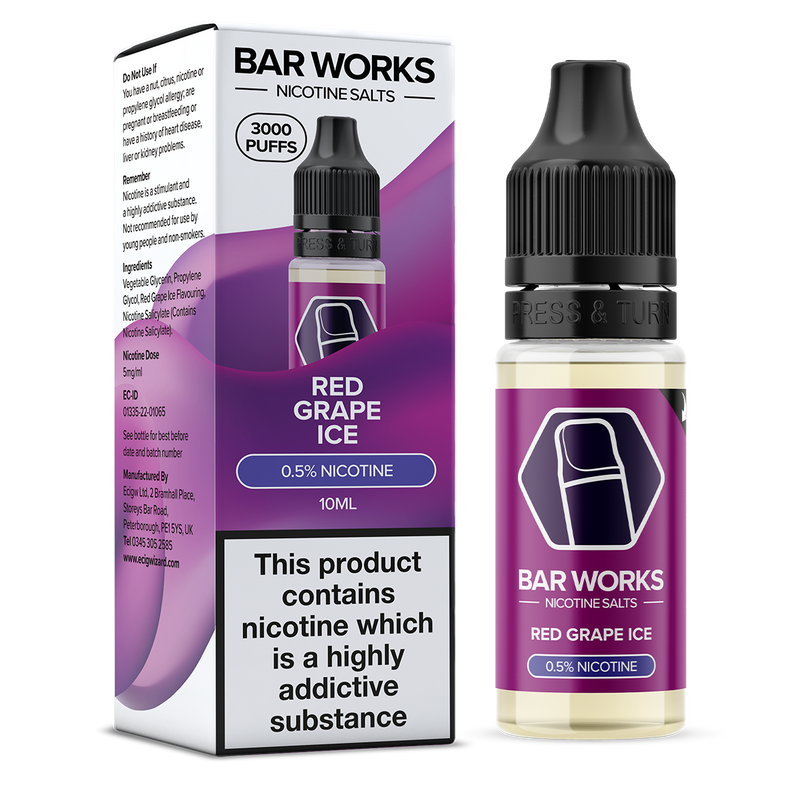 Red Grape Ice Nic Salt by Bar Works - 10ml 5mg