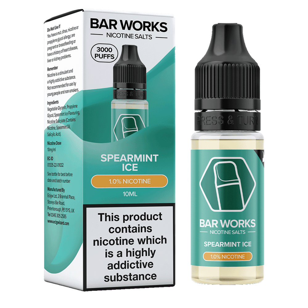 Spearmint Ice Nic Salt by Bar Works - 10ml | Ecigwizard Spearmint Ice Nic Salt by Bar Works - 10ml | Ecigwizard