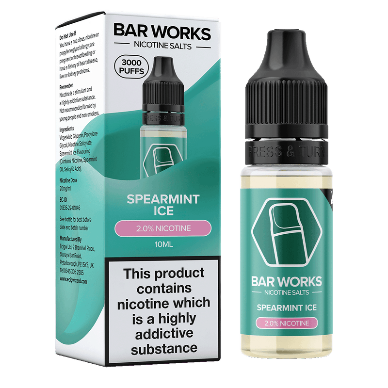 Spearmint Ice Nic Salt by Bar Works - 10ml 20mg
