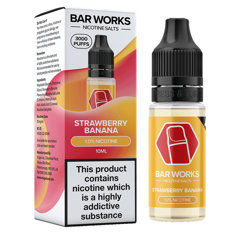 Strawberry Banana Nic Salt by Bar Works - 10ml 10mg