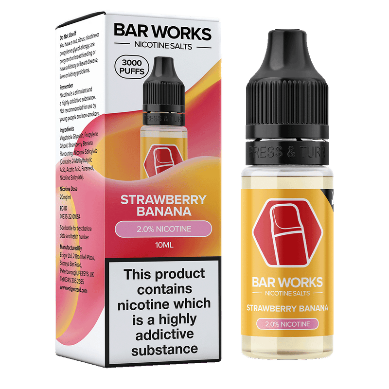 Strawberry Banana Nic Salt by Bar Works - 10ml 20mg