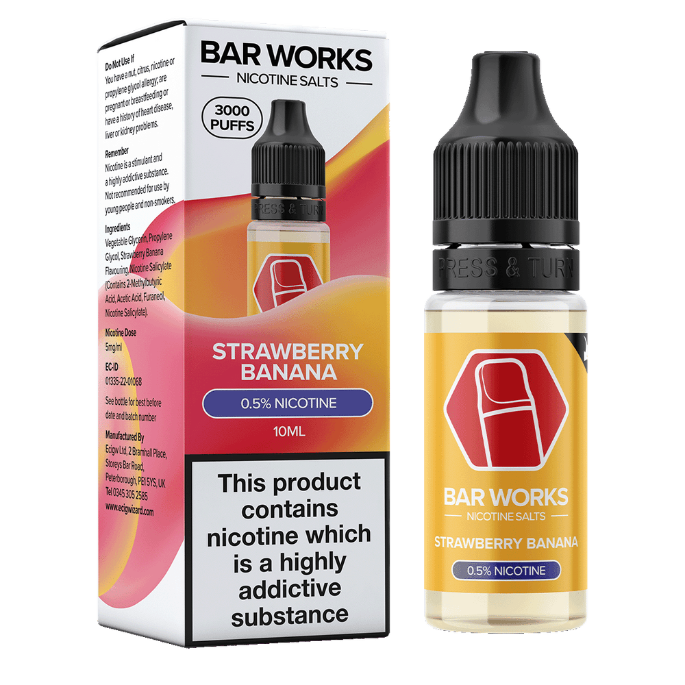 Strawberry Banana Nic Salt by Bar Works - 10ml | Ecigwizard Strawberry Banana Nic Salt by Bar Works - 10ml | Ecigwizard