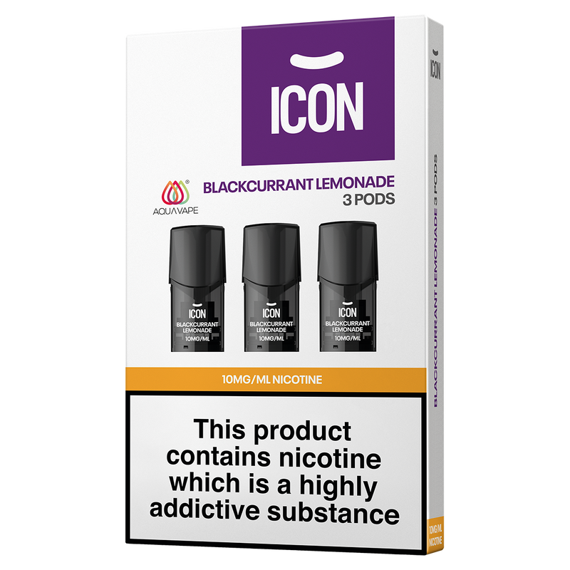 ICON Aqua Vape Blackcurrant Lemonade Pods (Pack of 3) 10mg
