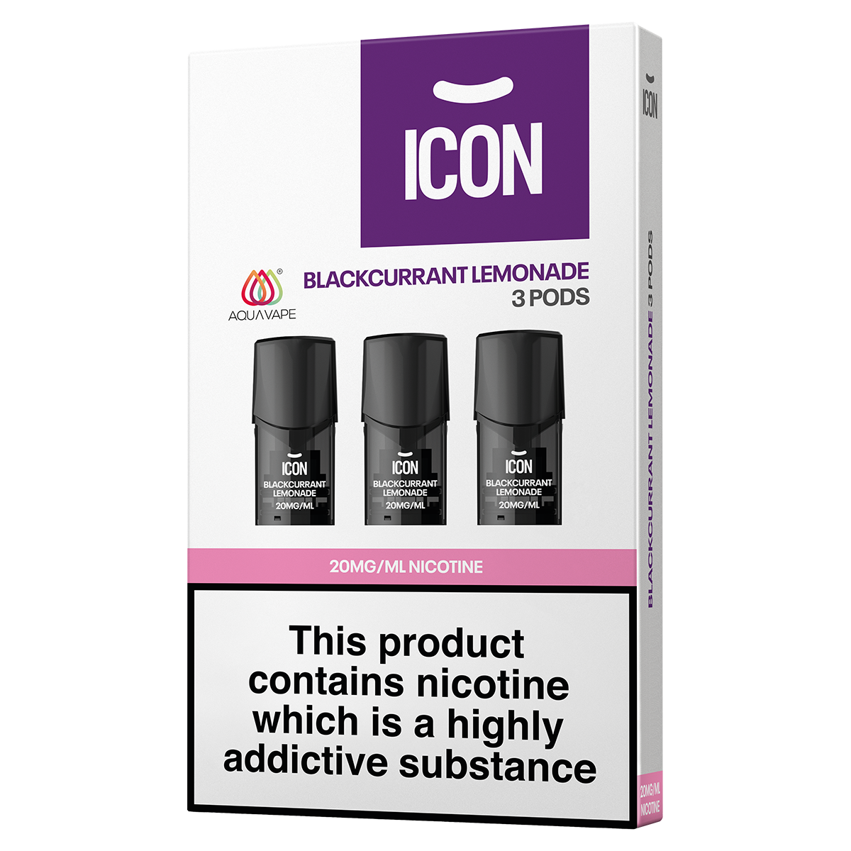ICON Aqua Vape Blackcurrant Lemonade Pods (Pack of 3) 20mg