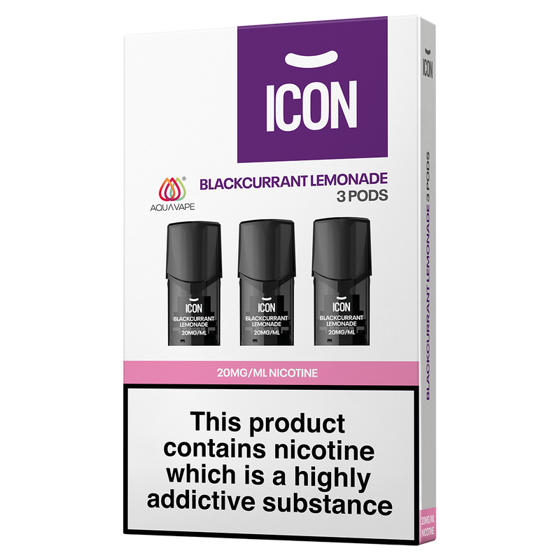 ICON Aqua Vape Blackcurrant Lemonade Pods (Pack of 3) 20mg