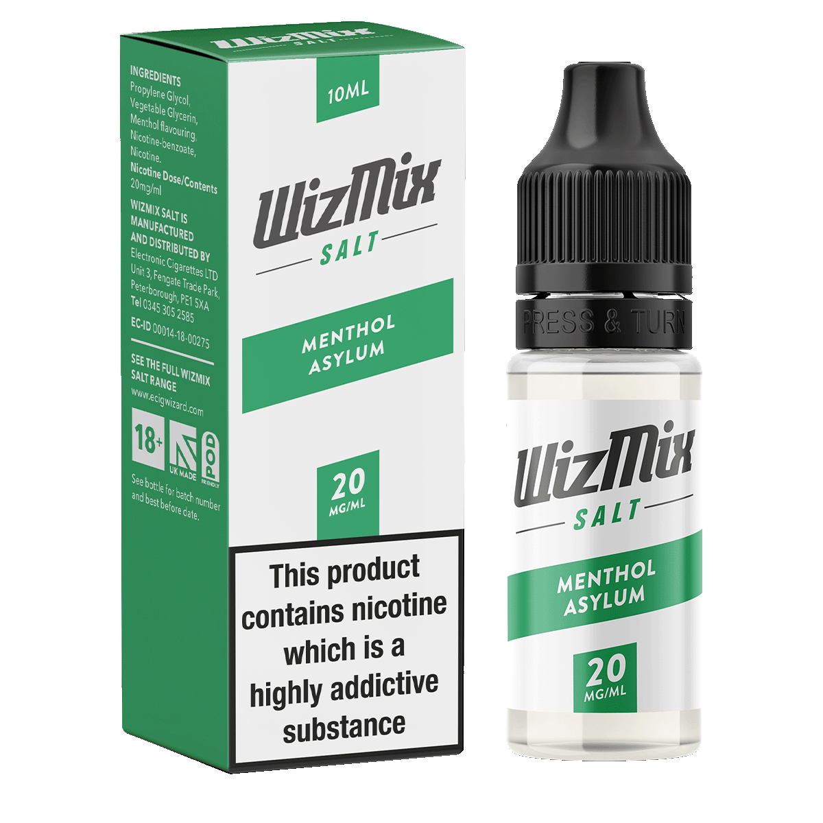 Wizmix Salt Menthol Asylum - 10ml 20mg