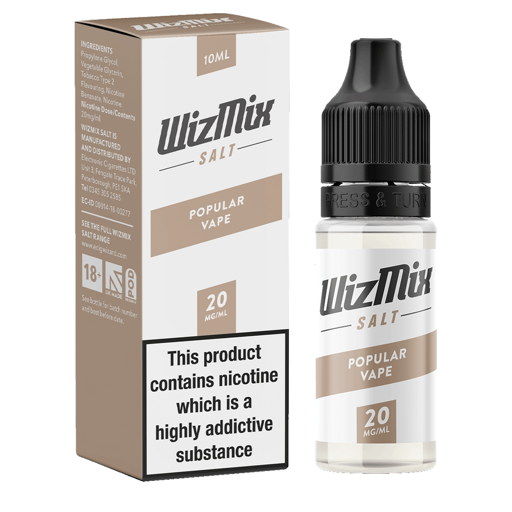 2 ml of vape juice to ciggarrettes Popular Vape by WizMix Salt